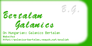 bertalan galanics business card
